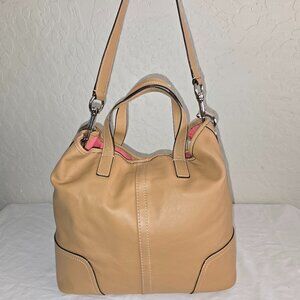 COACH 27728 Hadley Natural Tan Glove Leather Duffle Handbag / Shoulder Bag